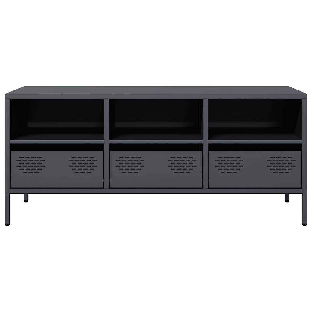 vidaXL Mueble de TV acero laminado en frío antracita 101,5x39x43,5 cm - Image 4