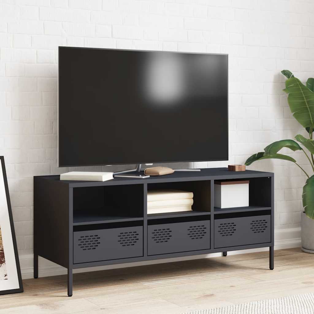 vidaXL Mueble de TV acero laminado en frío antracita 101,5x39x43,5 cm - Image 3