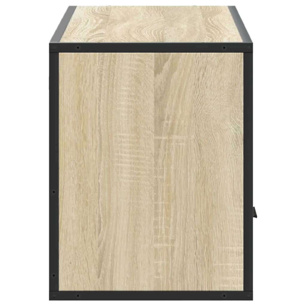 vidaXL Mueble TV madera ingeniería y metal roble Sonoma 100x31x39,5 cm - Image 5
