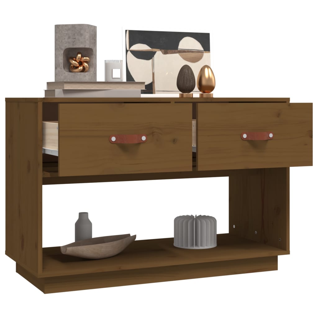 vidaXL Mueble de TV madera maciza de pino marrón miel 90x40x60 cm - Image 5