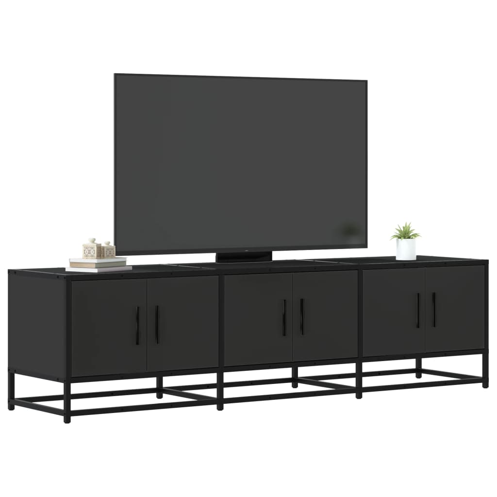 vidaXL Mueble de TV madera de ingeniería y metal negro 150x35x41 cm