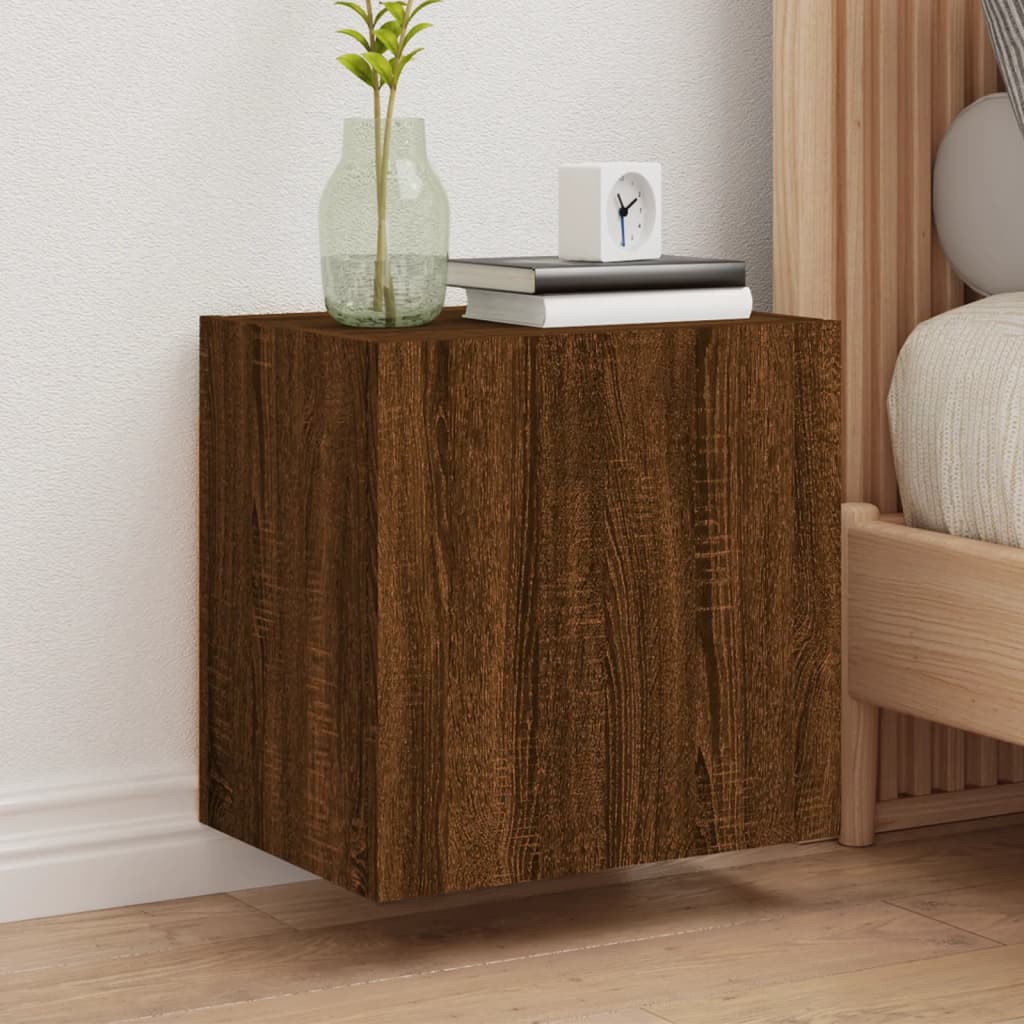 vidaXL Muebles de TV de pared 2 uds madera marrón roble 40,5x30x40 cm