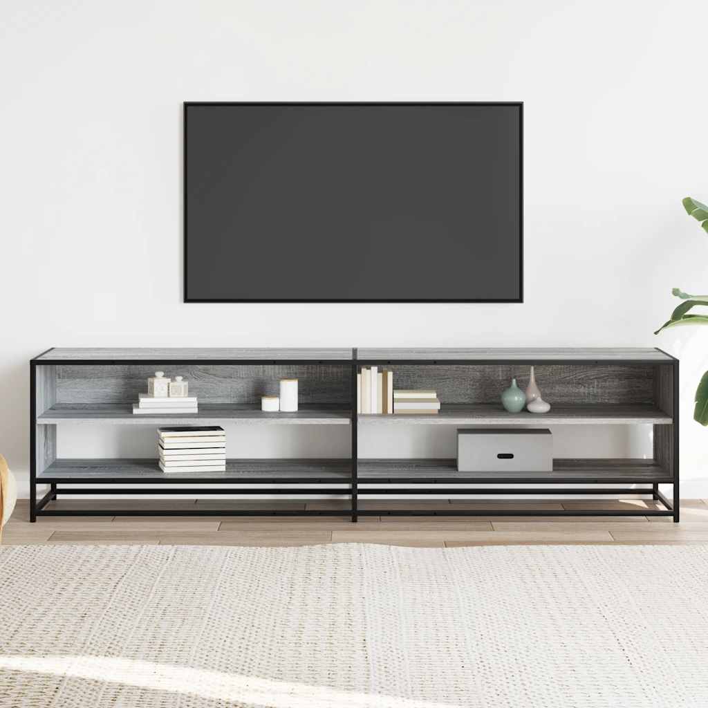 vidaXL Mueble de TV madera de ingeniería gris Sonoma 180,5x40x46 cm - Image 3