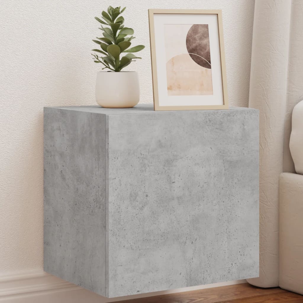vidaXL Mueble de TV de pared con luces LED gris hormigón 40,5x35x40 cm