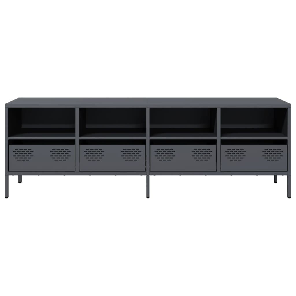 vidaXL Mueble de TV acero laminado en frío antracita 135x39x43,5 cm - Image 4