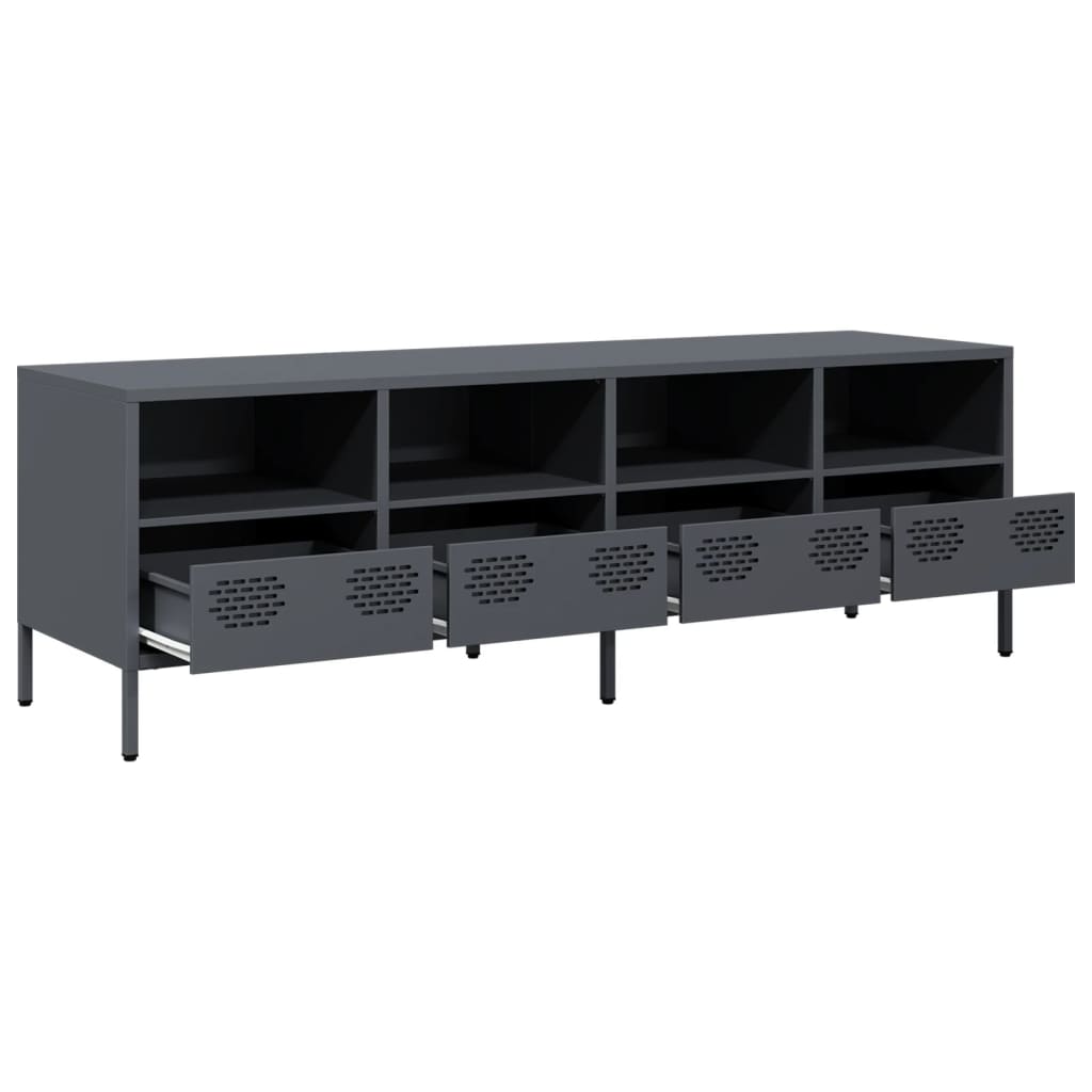 vidaXL Mueble de TV acero laminado en frío antracita 135x39x43,5 cm - Image 5