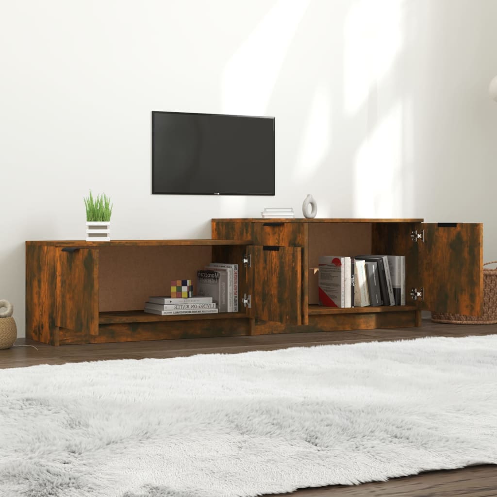 vidaXL Mueble para TV madera contrachapada roble ahumado 158,5x36x45cm - Image 3