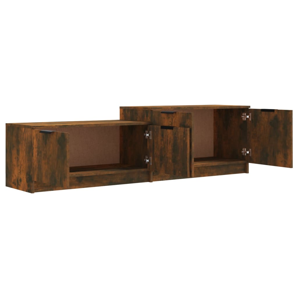 vidaXL Mueble para TV madera contrachapada roble ahumado 158,5x36x45cm - Image 6