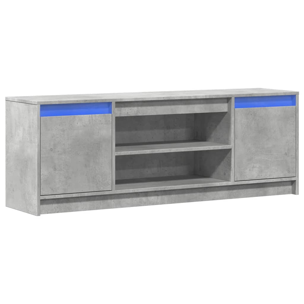 vidaXL Mueble de TV LED madera ingeniería gris hormigón 139,5x34x50 cm - Image 3