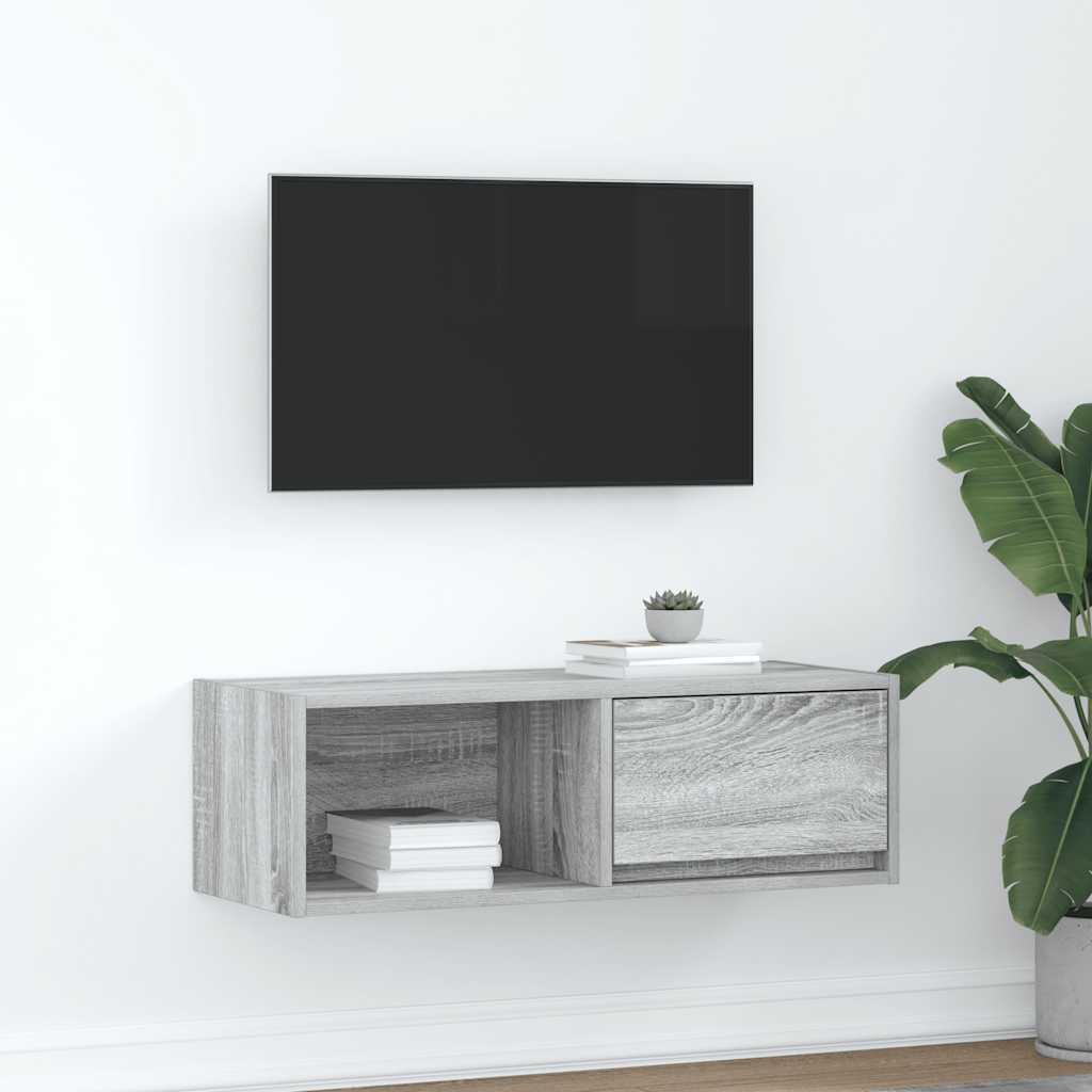 vidaXL Mueble de TV madera de ingeniería gris Sonoma 80x31x25,5 cm