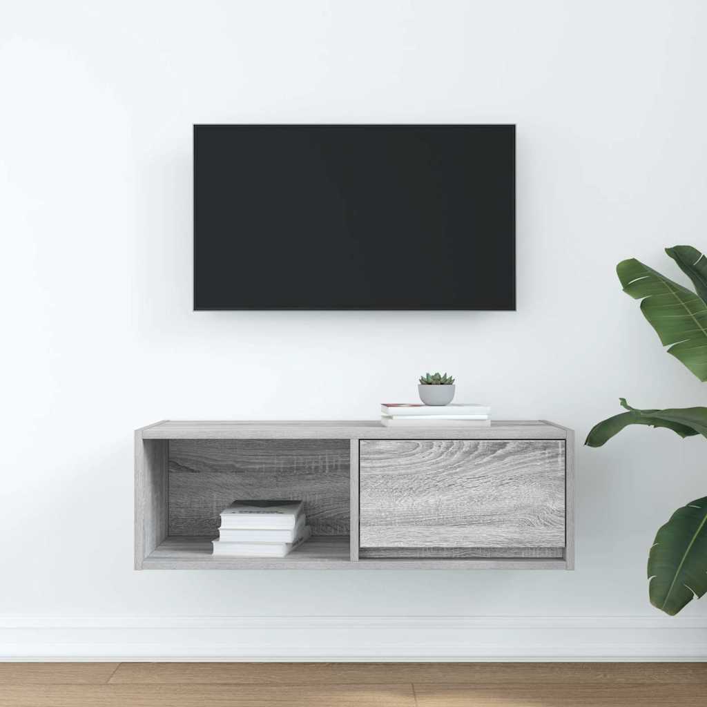 vidaXL Mueble de TV madera de ingeniería gris Sonoma 80x31x25,5 cm - Image 3