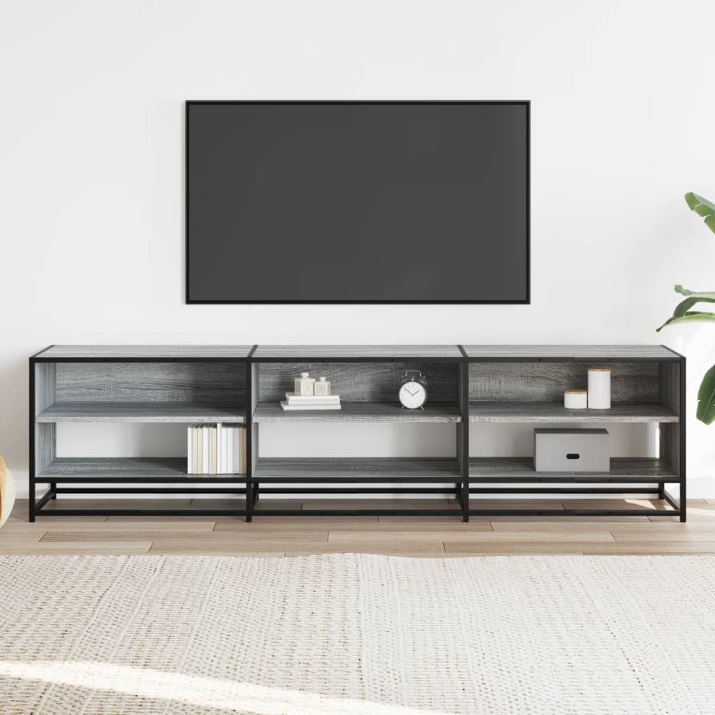 vidaXL Mueble de TV madera de ingeniería gris Sonoma 180x40x46 cm - Image 3