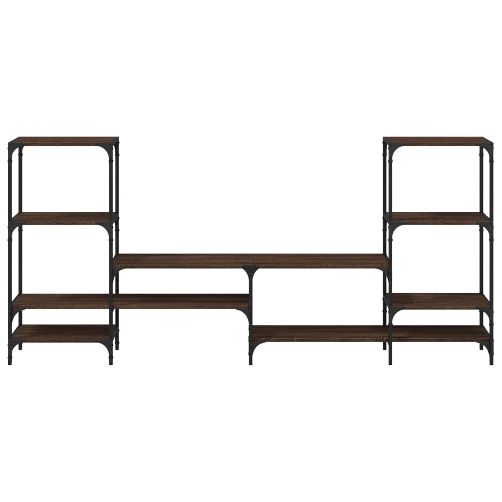 vidaXL Mueble de TV madera de ingeniería marrón roble 206,5x28,5x95 cm - Image 5