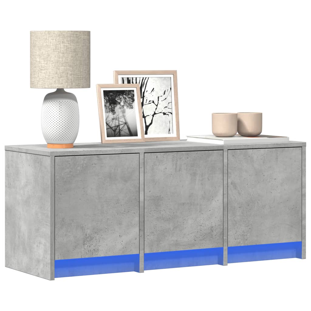 vidaXL Mueble de TV LED madera ingeniería gris hormigón 97x34x40 cm