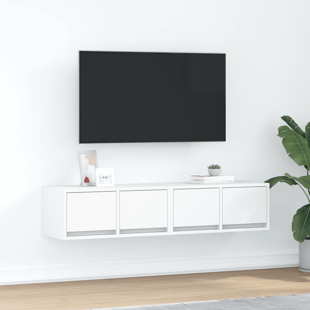 vidaXL Muebles de TV 2 uds Blanco 60x31x25,5 cm Madera de ingeniería