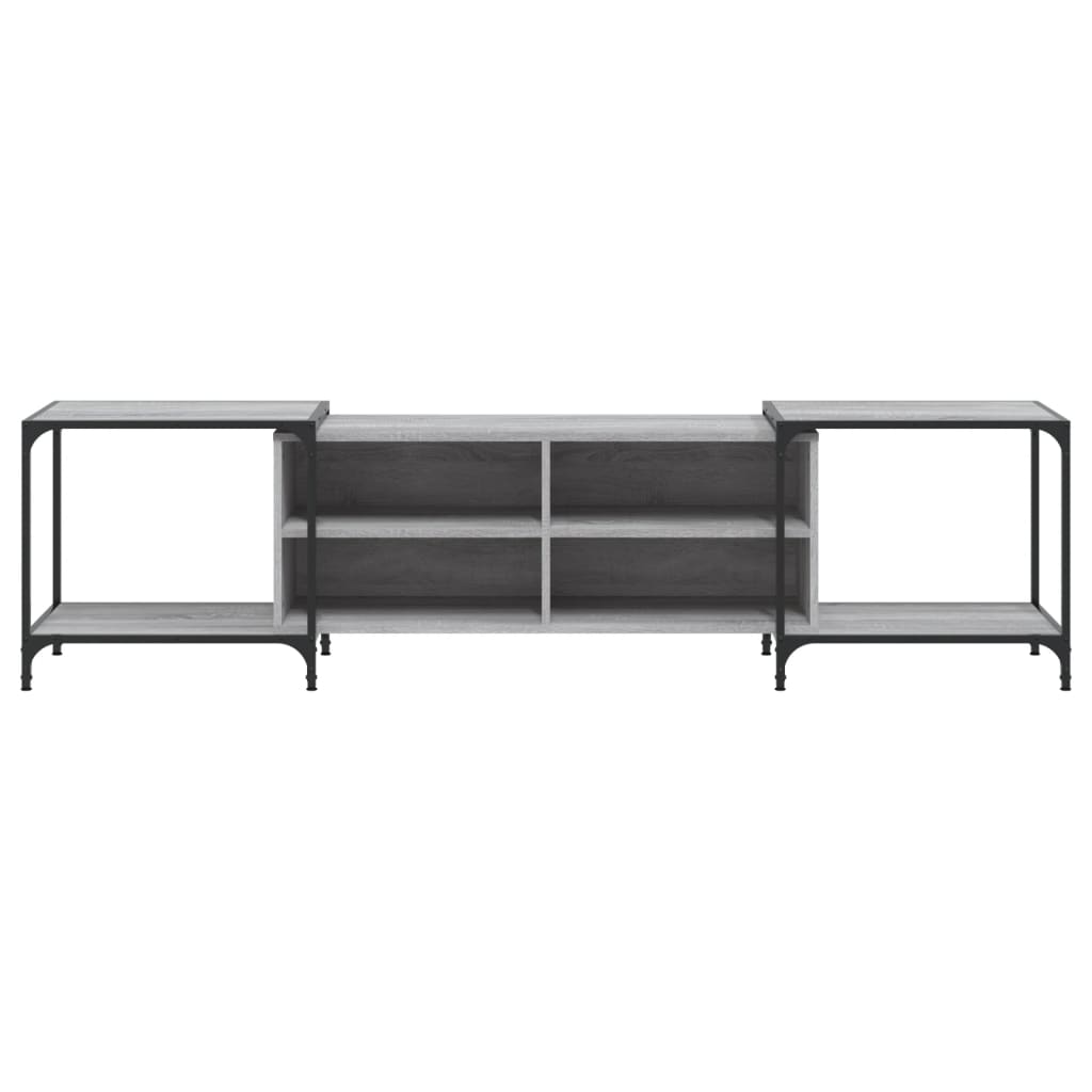 vidaXL Mueble de TV madera de ingeniería gris Sonoma 203x37x50 cm - Image 4