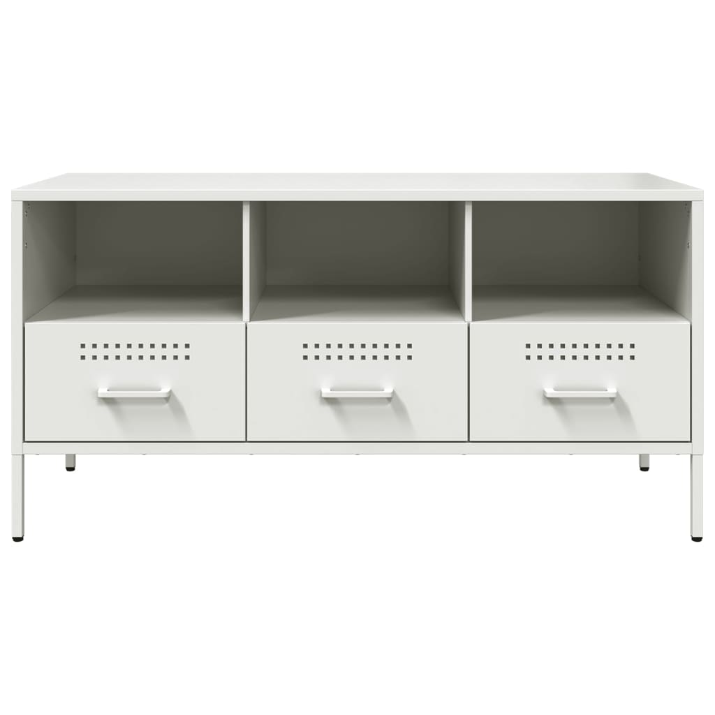 vidaXL Mueble para TV acero blanco 100,5x39x50,5 cm - Image 6