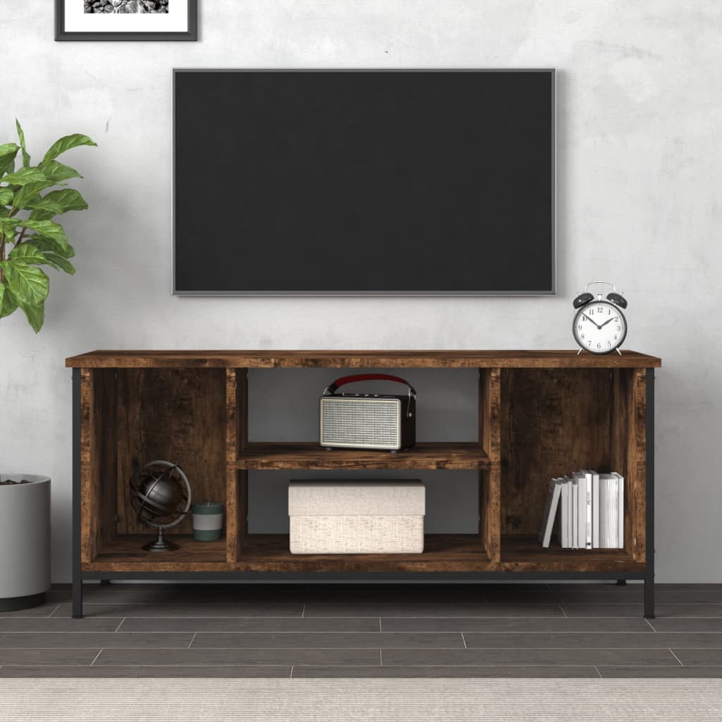 vidaXL Mueble para TV madera contrachapada roble ahumado 102x35x45 cm - Image 3
