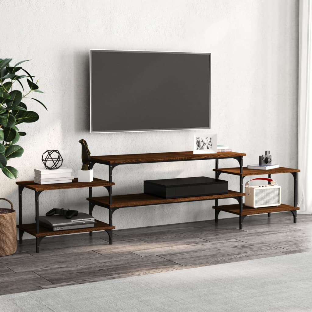 vidaXL Mueble para TV madera contrachapada roble marrón 197x35x52 cm