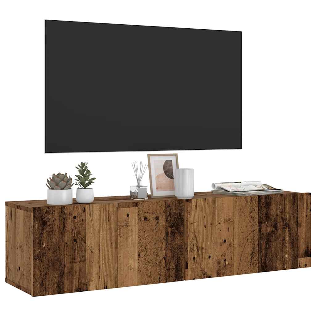 vidaXL Mueble de TV de pared madera ingeniería envejecida 120x30x30 cm