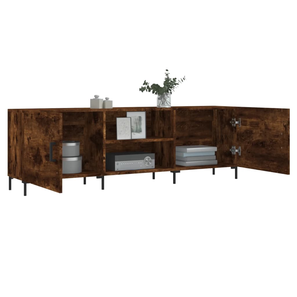 vidaXL Mueble de TV madera de ingeniería roble ahumado 150x30x50 cm - Image 4
