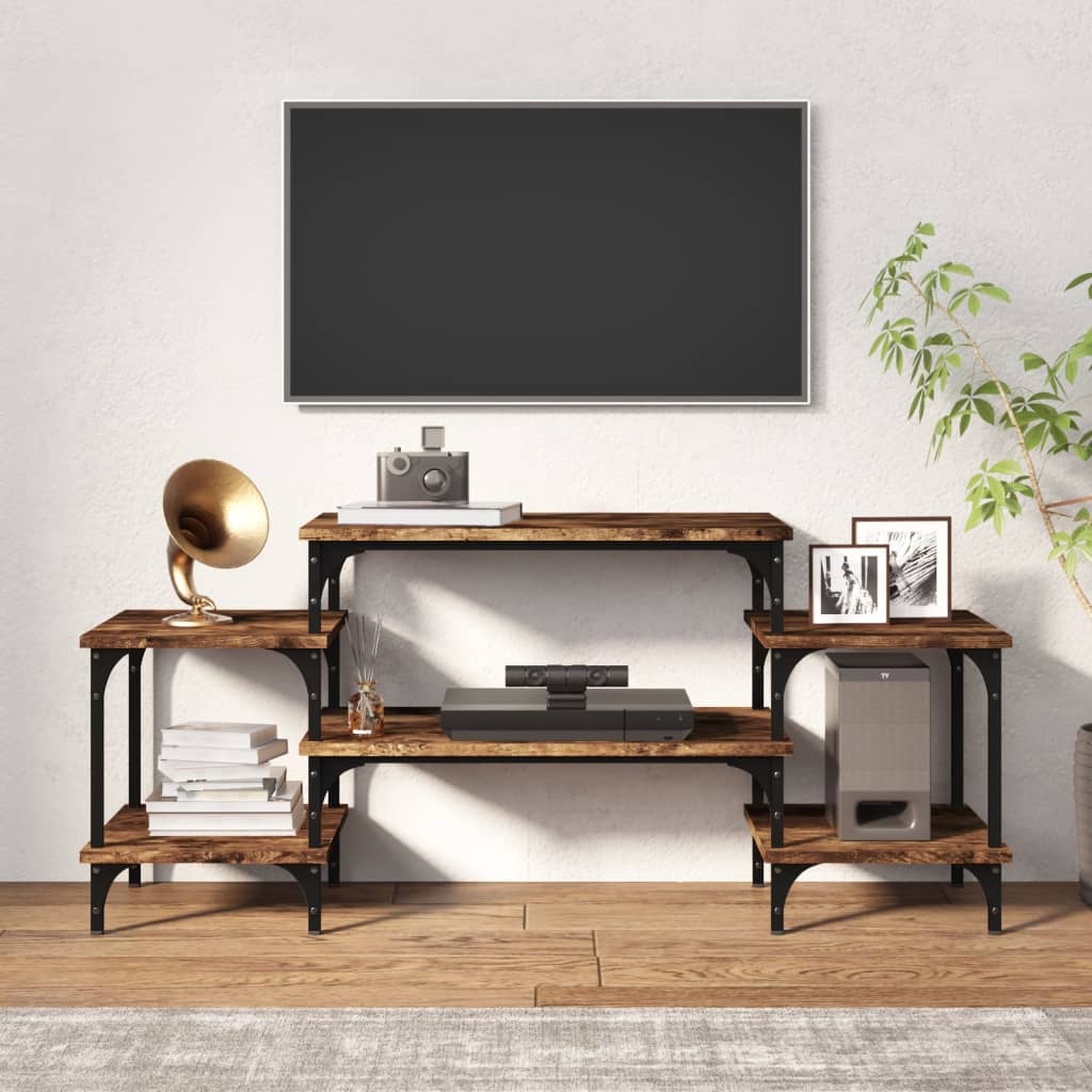 vidaXL Mueble para TV madera contrachapada roble ahumado 117x35x52 cm - Image 3