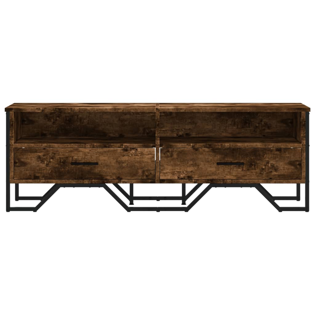 vidaXL Mueble de TV madera de ingeniería roble ahumado 122x34x41 cm - Image 4