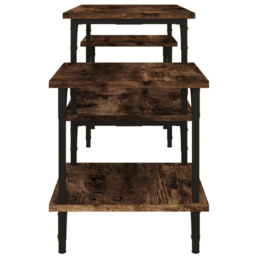 vidaXL Mueble para TV madera contrachapada roble ahumado 117x35x52 cm - Image 6