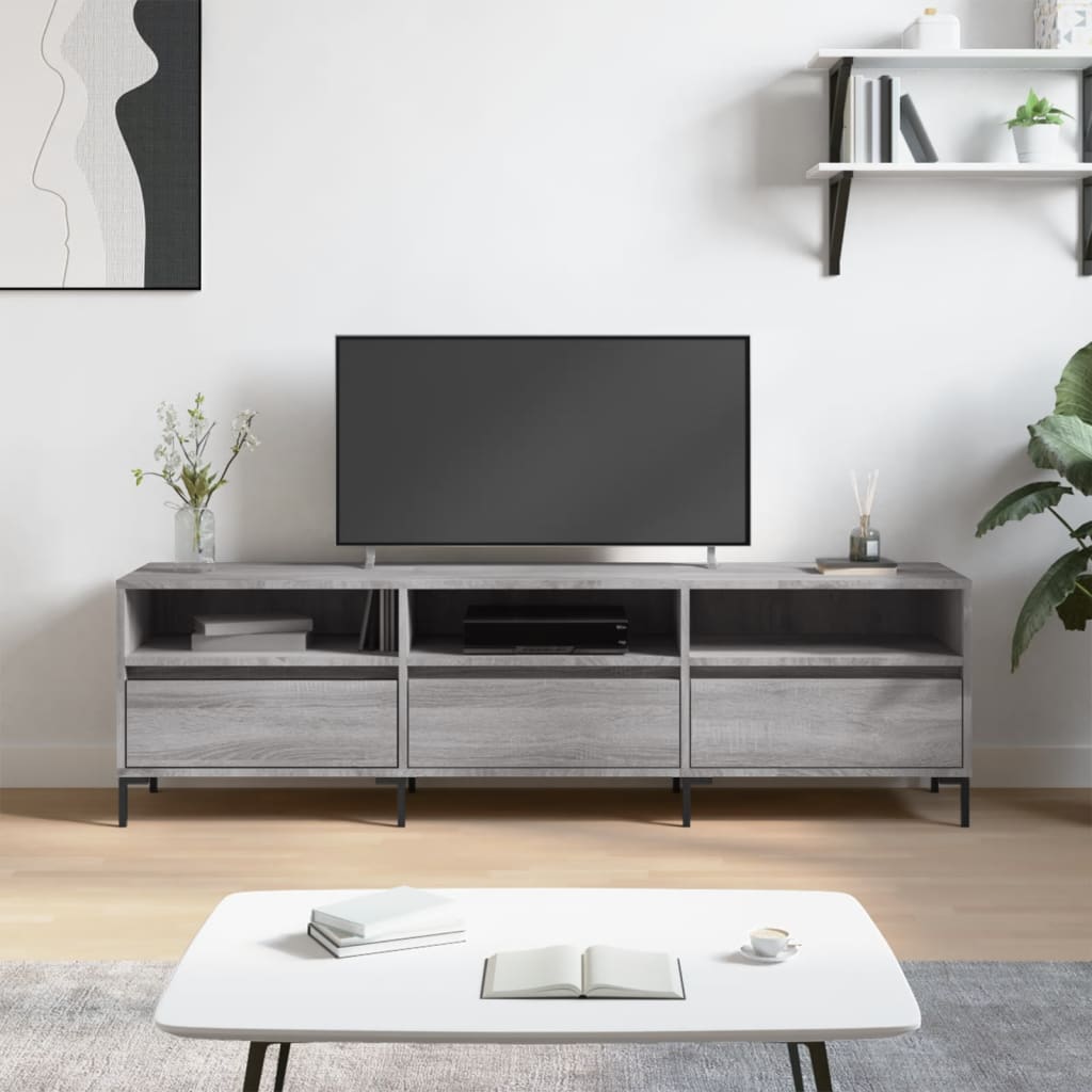 vidaXL Mueble para TV madera contrachapada gris Sonoma 150x30x44,5 cm
