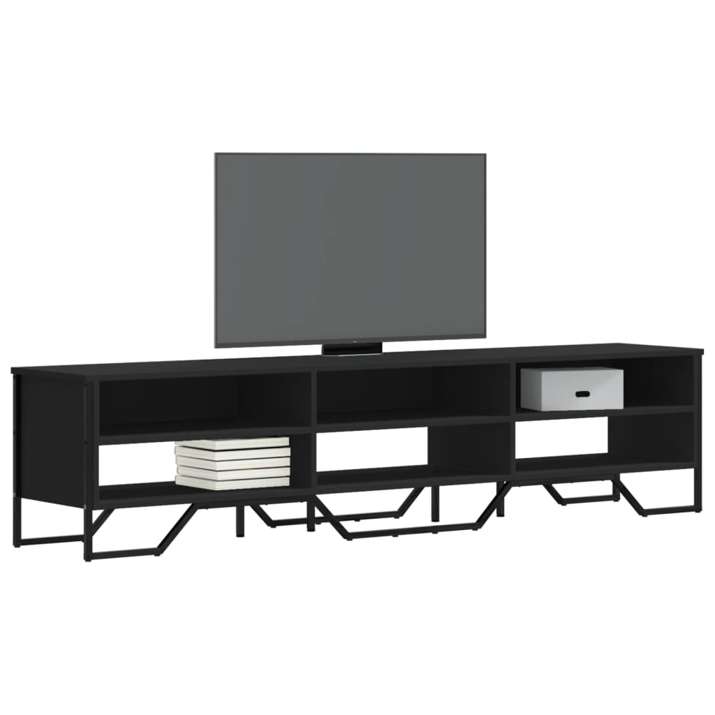 vidaXL Mueble de TV madera de ingeniería negro 180x34x41 cm
