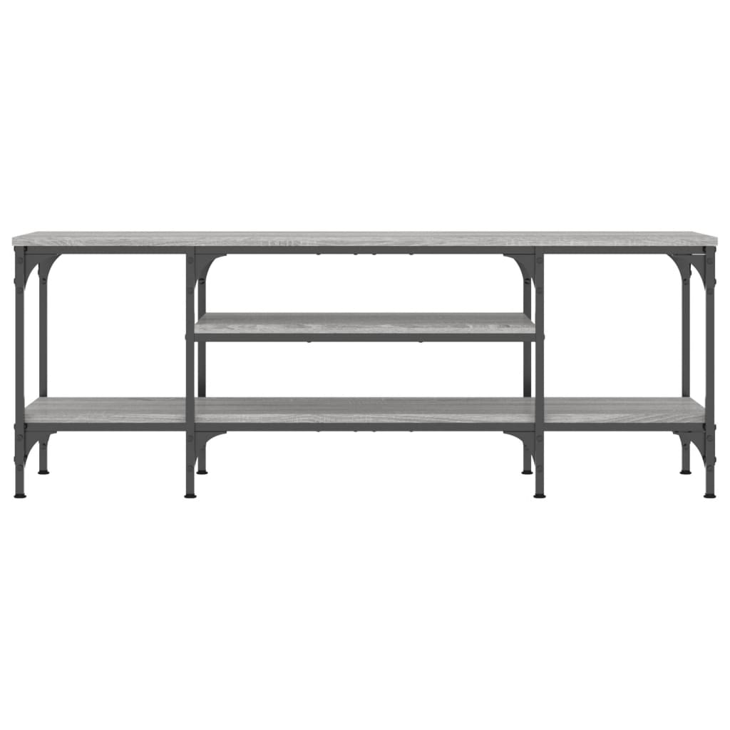 vidaXL Mueble TV madera ingeniería y hierro gris Sonoma 121x35x45 cm - Image 4