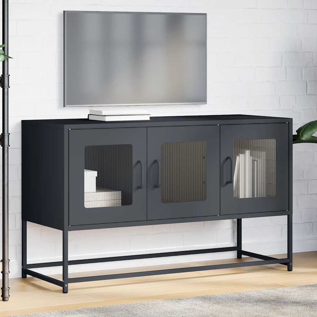 vidaXL Mueble de TV acero laminado en frío antracita 100,5x39x60,5 cm - Image 3