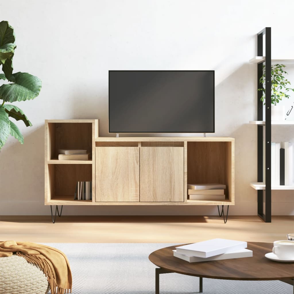 vidaXL Mueble para TV madera contrachapada roble Sonoma 100x35x55 cm