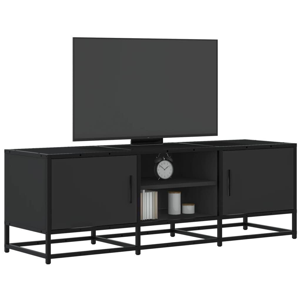 vidaXL Mueble de TV madera de ingeniería y metal negro 120x35x41 cm