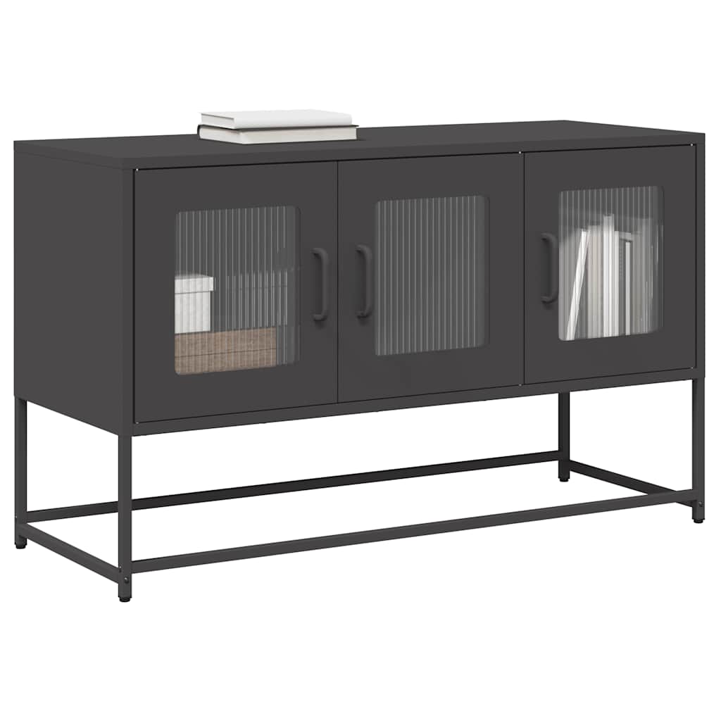 vidaXL Mueble para TV acero laminado en frío negro 100,5x39x60,5 cm