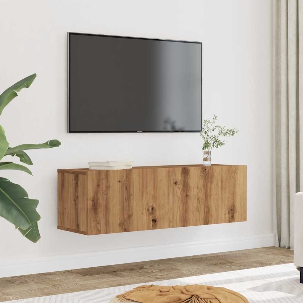 vidaXL Muebles para TV de pared 2 uds roble artesanal 100x30x30 cm