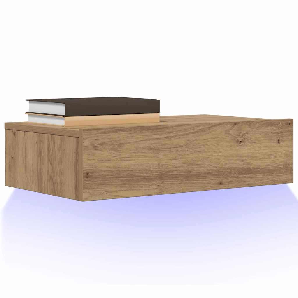 vidaXL Mueble de TV con luces LED roble artisan 60x35x15,5 cm