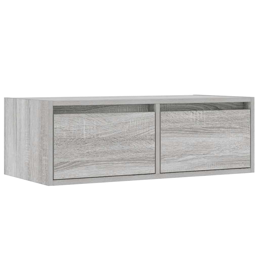 vidaXL Mueble de TV con luces LED sonoma gris 75x35,5x25 cm - Image 6