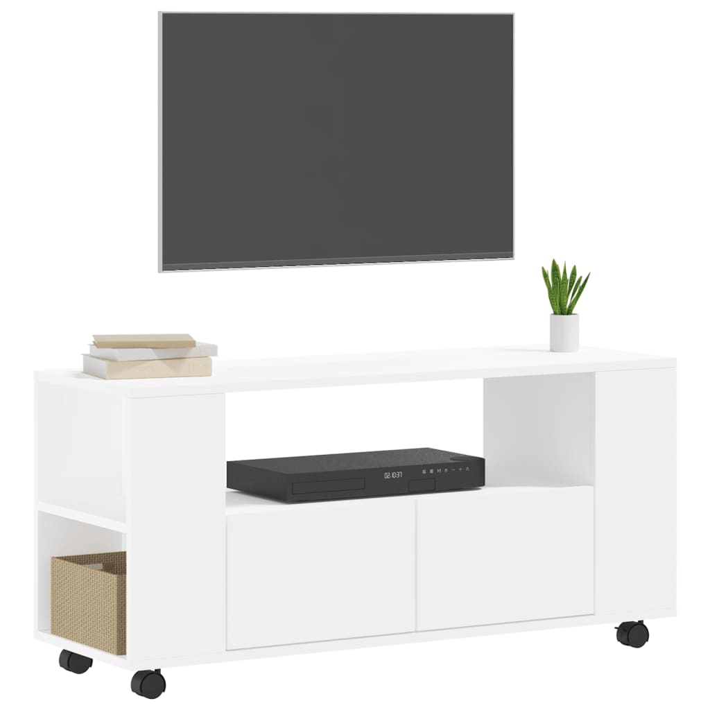 vidaXL Mueble para TV madera de ingeniería blanco 102x34,5x43 cm - Image 3