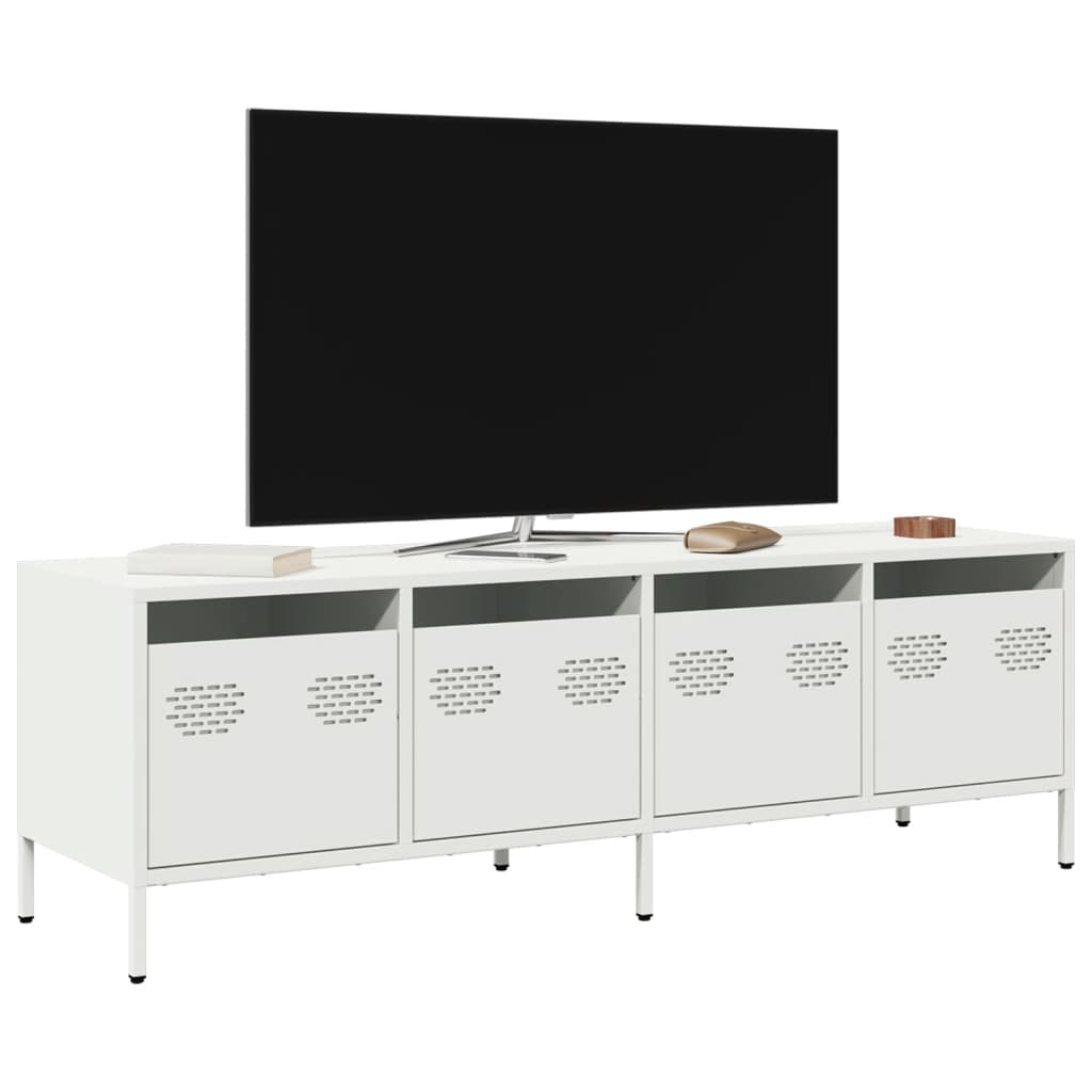 vidaXL Mueble para TV acero laminado en frío blanco 135x39x43,5 cm