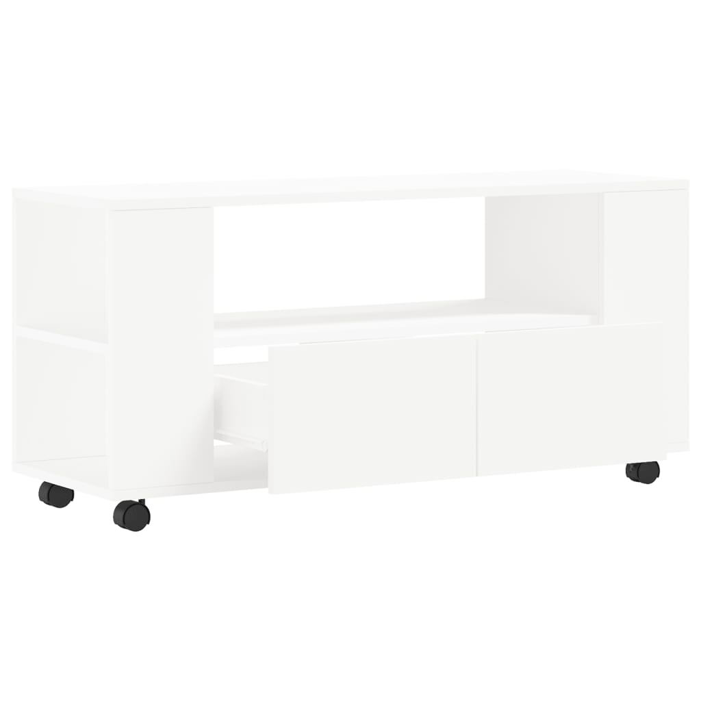 vidaXL Mueble para TV madera de ingeniería blanco 102x34,5x43 cm - Image 5