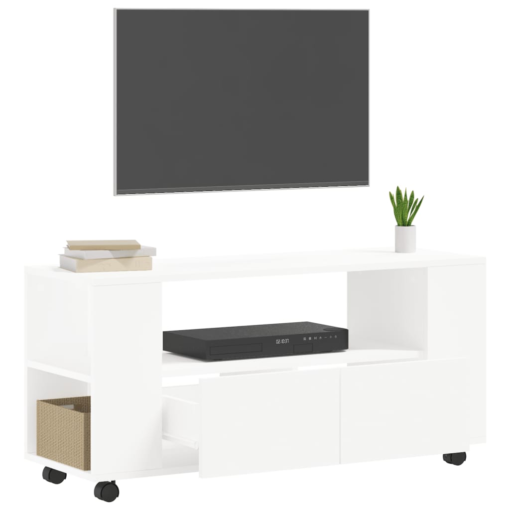 vidaXL Mueble para TV madera de ingeniería blanco 102x34,5x43 cm - Image 4