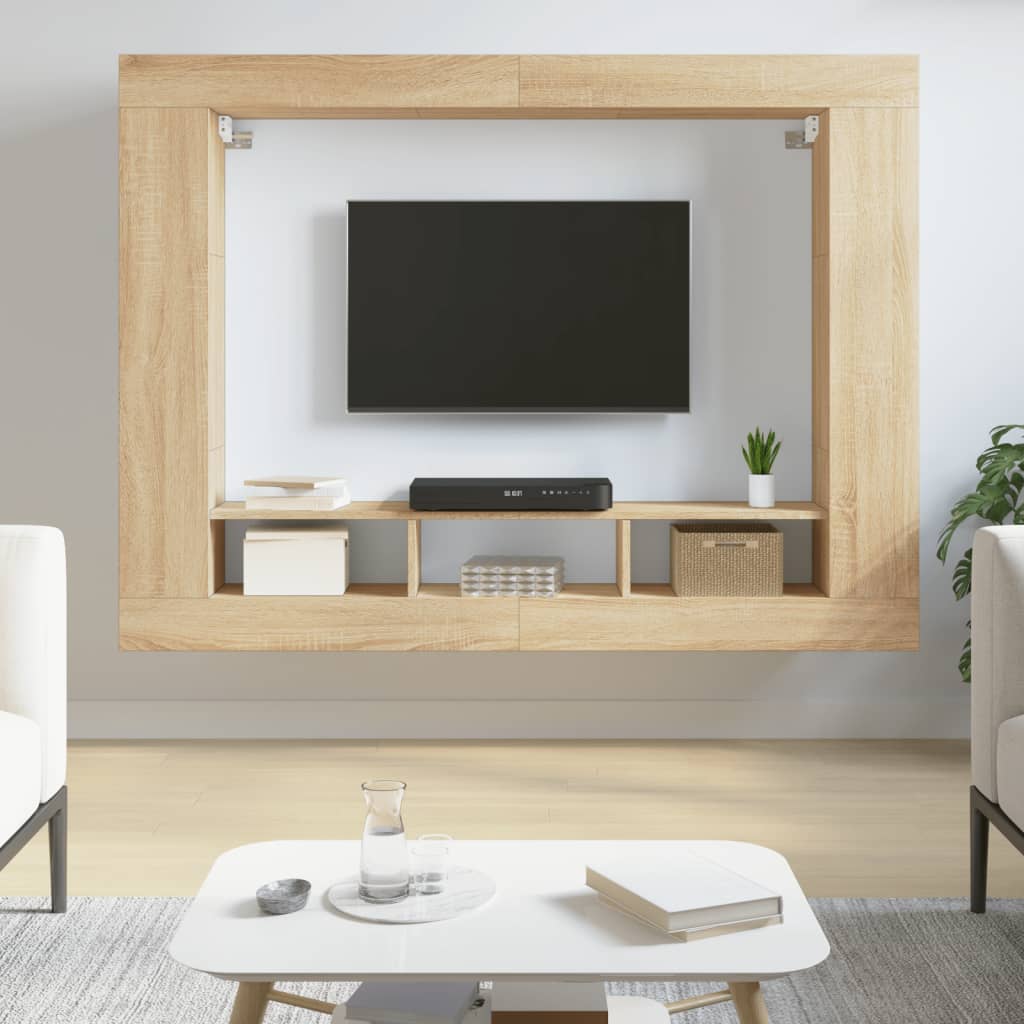 vidaXL Mueble de TV madera de ingeniería roble Sonoma 152x22x113 cm