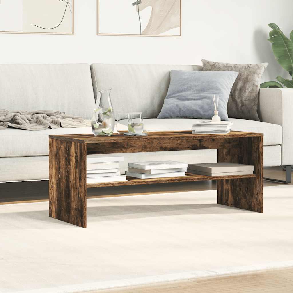 vidaXL Mueble de TV madera contrachapada roble ahumado 100x40x40 cm - Image 4
