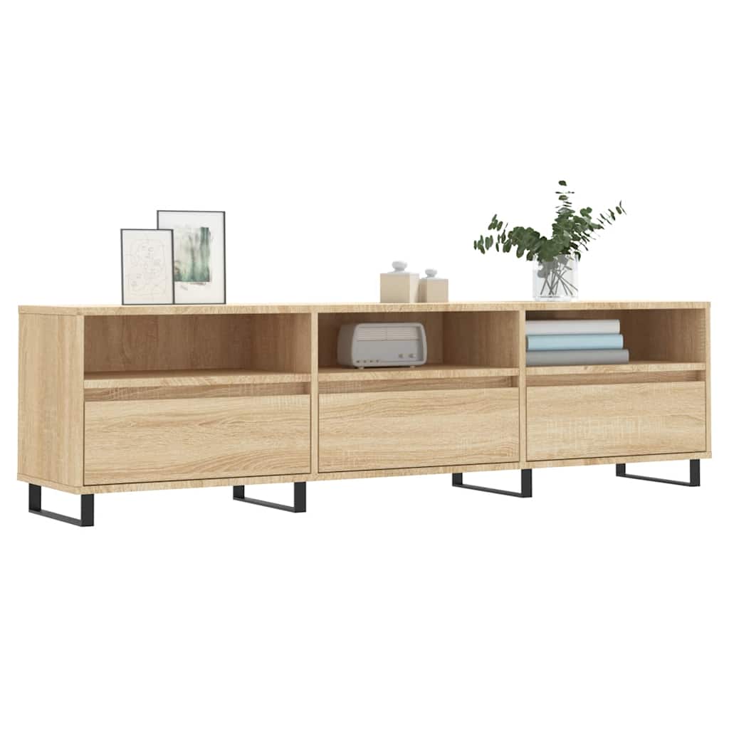 vidaXL Mueble de TV madera contrachapada roble Sonoma 150x30x44,5 cm - Image 3