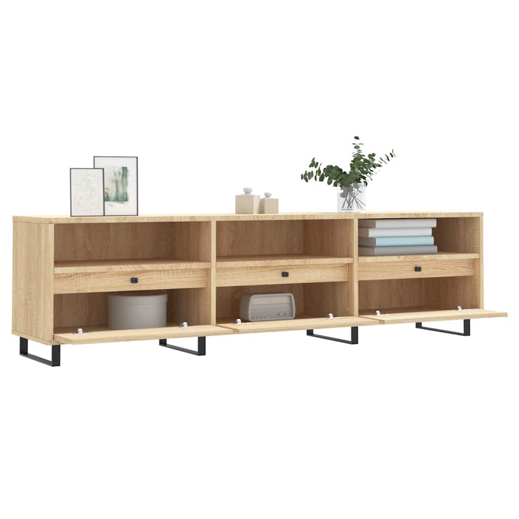 vidaXL Mueble de TV madera contrachapada roble Sonoma 150x30x44,5 cm - Image 4