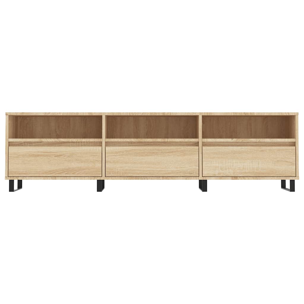 vidaXL Mueble de TV madera contrachapada roble Sonoma 150x30x44,5 cm - Image 5