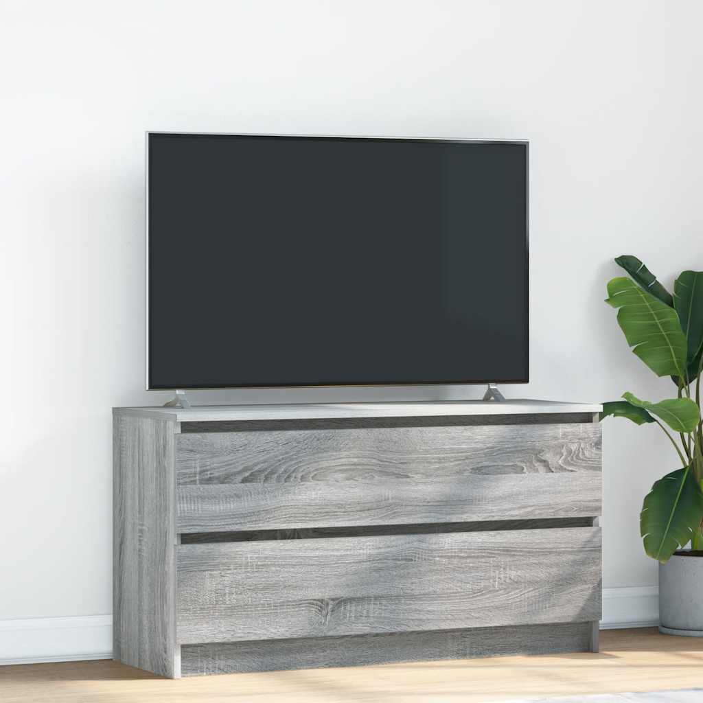 vidaXL Mueble de TV madera contrachapada gris Sonoma 100x35x54 cm