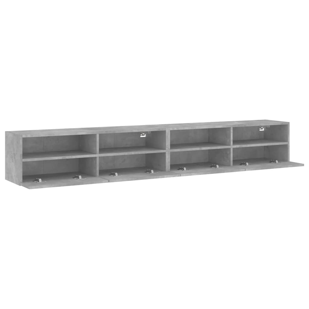 vidaXL Muebles de pared de TV 2 uds madera gris hormigón 100x30x30 cm - Image 6