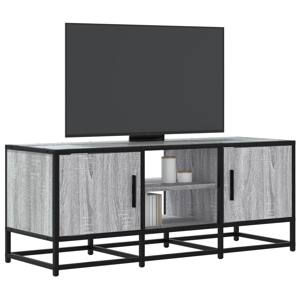 vidaXL Mueble TV metal y madera ingeniería gris Sonoma 100x35x41 cm